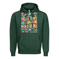 Sports Green customized teacher dear tiny human behind me back Zipper Hoodie - JahusDesignShop