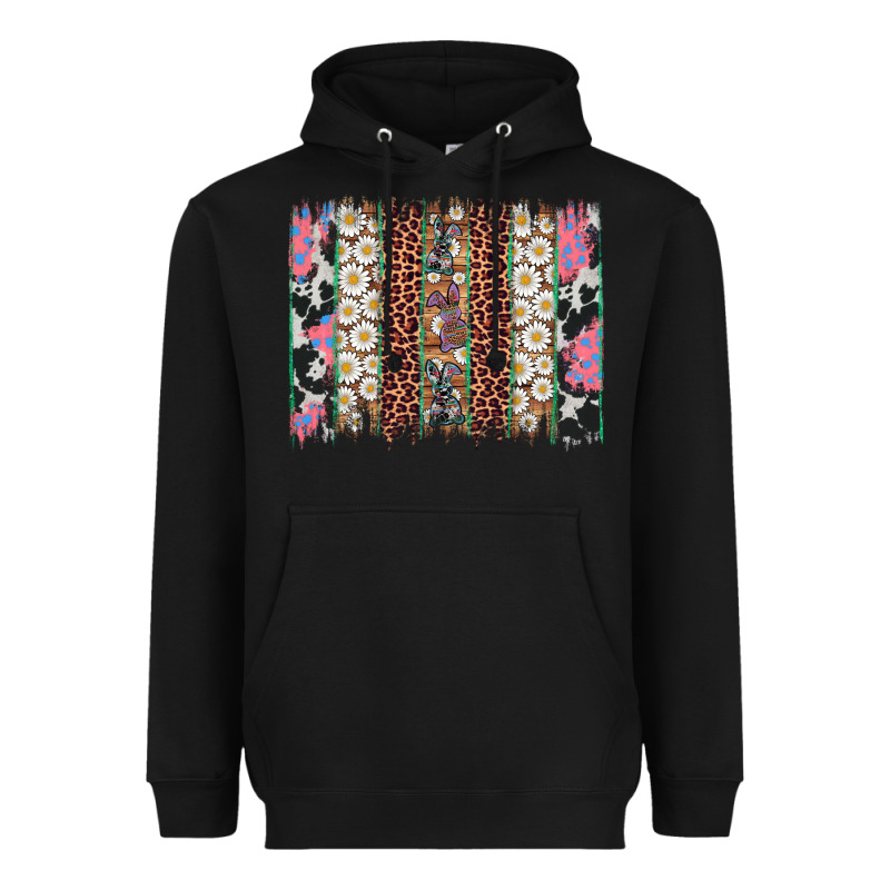 Easter Leopard Cowhide Bunny Brush Stroke Heavyweight Hoodie by Artiststas | Teevron