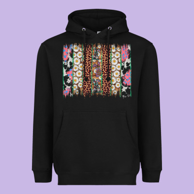 Easter Leopard Cowhide Bunny Brush Stroke Heavyweight Hoodie Designed By Artiststas