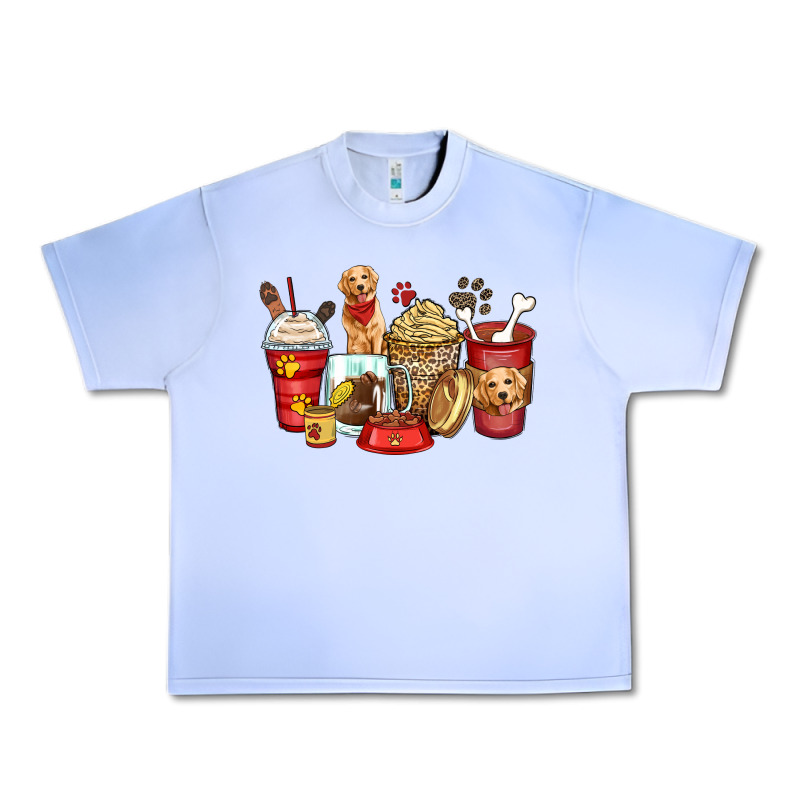 Golden Retriever Coffee Cups Urban Heavy Tee by Zillion Design Studio | Teevron
