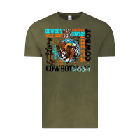 Vintage Olive western cowboy wild west Vintage Tee - texasbilliewilder