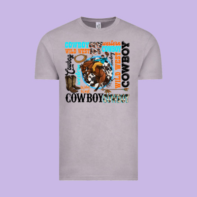 Western Cowboy Wild West Vintage Tee Designed By Texasbilliewilder
