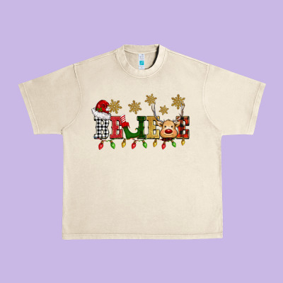 Christmas Believe Urban Heavy Tee Designed By Barkaloodesign
