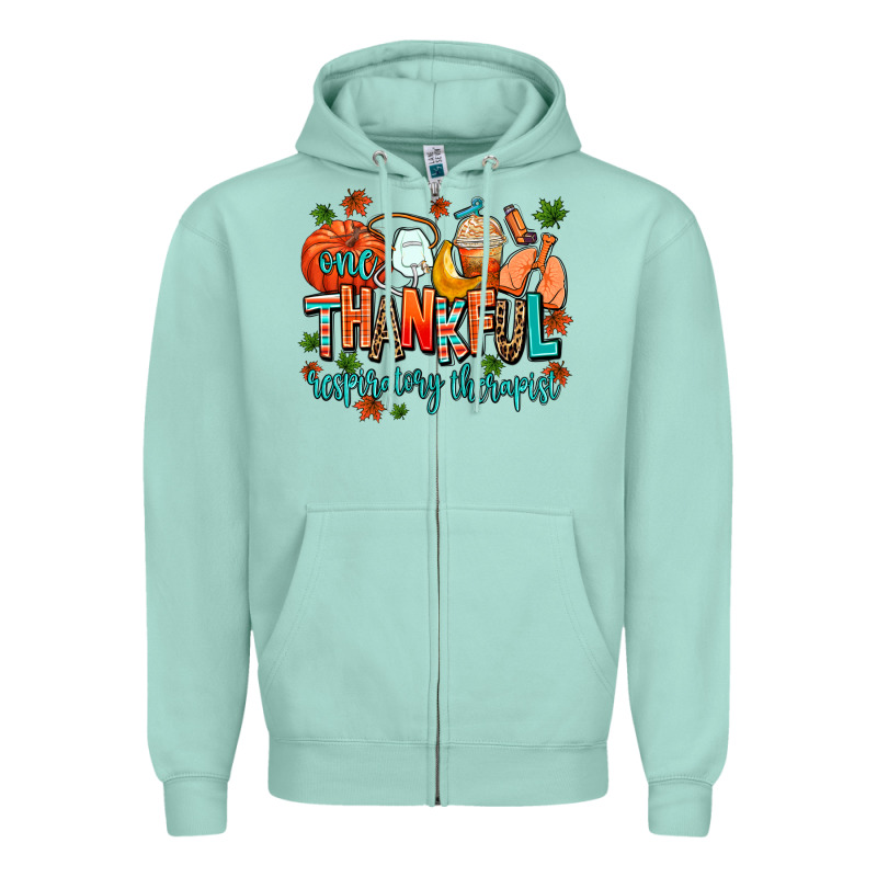 One Thankful Respiratory Therapist Zipper Hoodie by AdoDesignShop | Teevron
