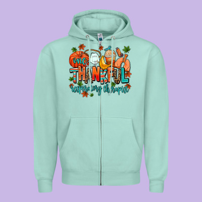 One Thankful Respiratory Therapist Zipper Hoodie Designed By Adodesignshop