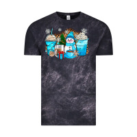 Cloud Black winter snowman coffee cups Vintage Tee - Zillion Design Studio