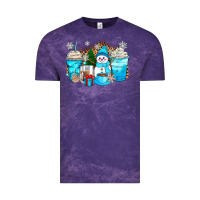 Cloud Purple winter snowman coffee cups Vintage Tee - Zillion Design Studio