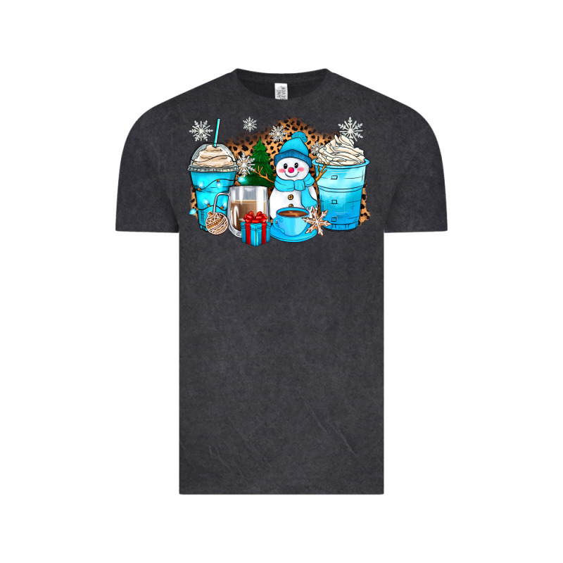 Winter Snowman Coffee Cups Vintage Tee by Zillion Design Studio | Teevron
