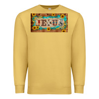 Antique Gold jesus western patterns license plate template Premium Sweatshirt - BarkalooDesign