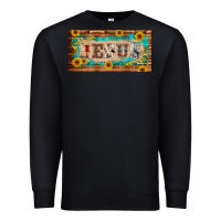 Black jesus western patterns license plate template Premium Sweatshirt - BarkalooDesign