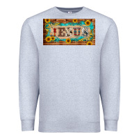 Heather Grey jesus western patterns license plate template Premium Sweatshirt - BarkalooDesign