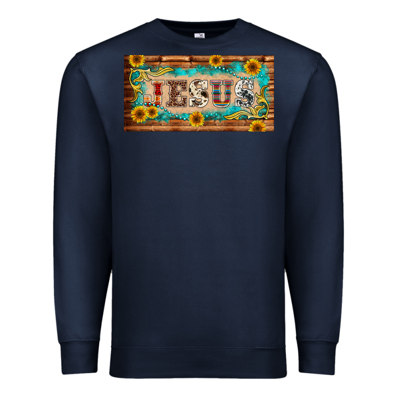 Jesus Western Patterns License Plate Template Premium Sweatshirt by BarkalooDesign | Teevron