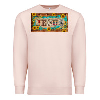 Pale Pink jesus western patterns license plate template Premium Sweatshirt - BarkalooDesign
