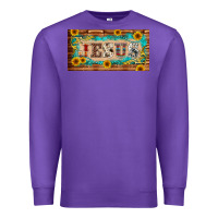 Purple jesus western patterns license plate template Premium Sweatshirt - BarkalooDesign