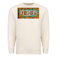 Sandshell jesus western patterns license plate template Premium Sweatshirt - BarkalooDesign