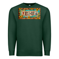 Sports Green jesus western patterns license plate template Premium Sweatshirt - BarkalooDesign