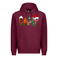 Burgundy christmas camp life Premium Hoodie - NancyCooperArtShop