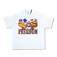 White tastes like freedom with leopard Urban Heavy Tee - texasbilliewilder