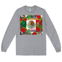 Heather Grey mexican flag Long Sleeve Tee - CTS Tumbler Store