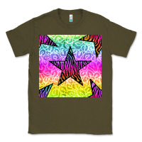 Army Green zebra glitter star seamless pattern Classic Tee - BundleAndBundleShop