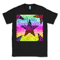 Black zebra glitter star seamless pattern Classic Tee - BundleAndBundleShop