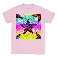 Bubblegum Pink zebra glitter star seamless pattern Classic Tee - BundleAndBundleShop