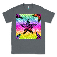 Charcoal Heather zebra glitter star seamless pattern Classic Tee - BundleAndBundleShop