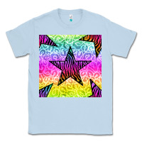 Dusty Blue zebra glitter star seamless pattern Classic Tee - BundleAndBundleShop