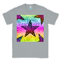 Heather Grey zebra glitter star seamless pattern Classic Tee - BundleAndBundleShop