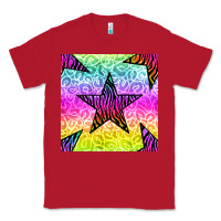 Red zebra glitter star seamless pattern Classic Tee - BundleAndBundleShop