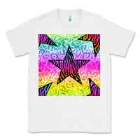 White zebra glitter star seamless pattern Classic Tee - BundleAndBundleShop