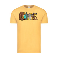 Vintage Mustard western love bull skull with gemstone and sunflowe Vintage Tee - texasbilliewilder