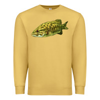 Antique Gold Smallmouth Bass Fish Illustrations Premium Sweatshirt - LillyAllenDesigns