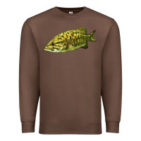 Chestnut Smallmouth Bass Fish Illustrations Premium Sweatshirt - LillyAllenDesigns