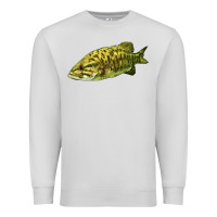 Dove Grey Smallmouth Bass Fish Illustrations Premium Sweatshirt - LillyAllenDesigns