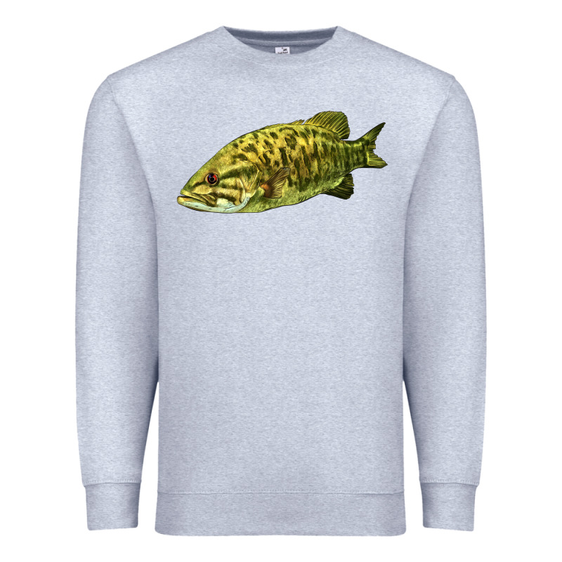 Smallmouth Bass Fish Illustrations Premium Sweatshirt by LillyAllenDesigns | Teevron