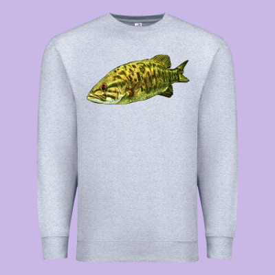 Smallmouth Bass Fish Illustrations Premium Sweatshirt Designed By Lillyallendesigns