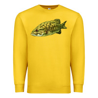 Lemon Smallmouth Bass Fish Illustrations Premium Sweatshirt - LillyAllenDesigns