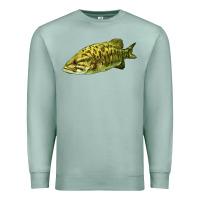 Seafoam Smallmouth Bass Fish Illustrations Premium Sweatshirt - LillyAllenDesigns