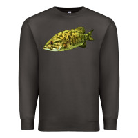 Smoke Smallmouth Bass Fish Illustrations Premium Sweatshirt - LillyAllenDesigns