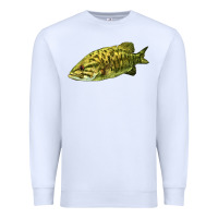 White Smallmouth Bass Fish Illustrations Premium Sweatshirt - LillyAllenDesigns