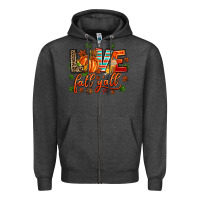 Charcoal Heather love fall  yall Zipper Hoodie - AdoDesignShop