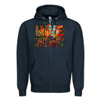 Navy love fall  yall Zipper Hoodie - AdoDesignShop