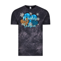 Cloud Black snow hearts winter season Vintage Tee - Zillion Design Studio