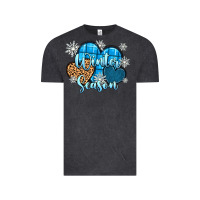 Vintage Black snow hearts winter season Vintage Tee - Zillion Design Studio