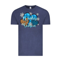 Vintage Denim snow hearts winter season Vintage Tee - Zillion Design Studio