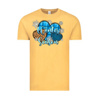 Vintage Mustard snow hearts winter season Vintage Tee - Zillion Design Studio