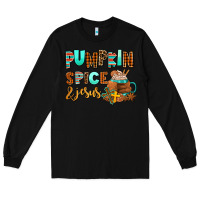 Black pumpkin spice and jesus Long Sleeve Tee - AdoDesignShop
