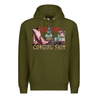 Army Green busy doing cowgirl shit liquor boots cigarette Premium Hoodie - NancyCooperArtShop