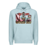Blue Mist busy doing cowgirl shit liquor boots cigarette Premium Hoodie - NancyCooperArtShop